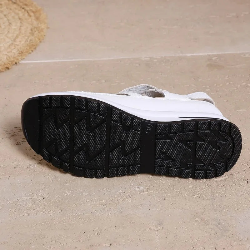Women's Closed Toe Wedge Sandals — Buckle Strap Office & Career Summer Shoes