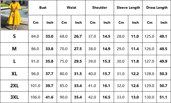 Women's V-Neck Flare Sleeve High Waist Pleated A-Line Dress