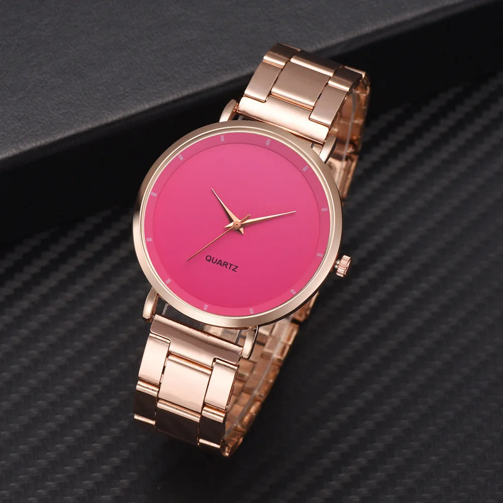 Women's Rose Gold Fashion Quartz Watch — Stainless Steel Business Wristwatch