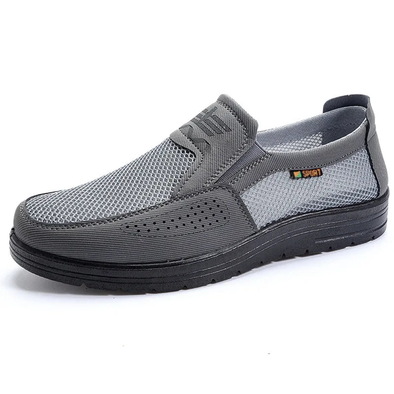 Men's Breathable Mesh Chunky Sole Sneakers — Lightweight Slip-On