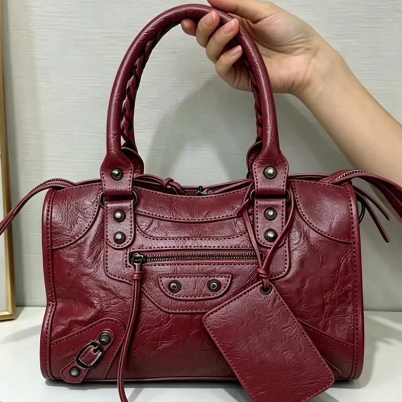 Women's Motorcycle Hobo Crossbody Bag — 2026 High Capacity Luxury Travel Shoulder Bag