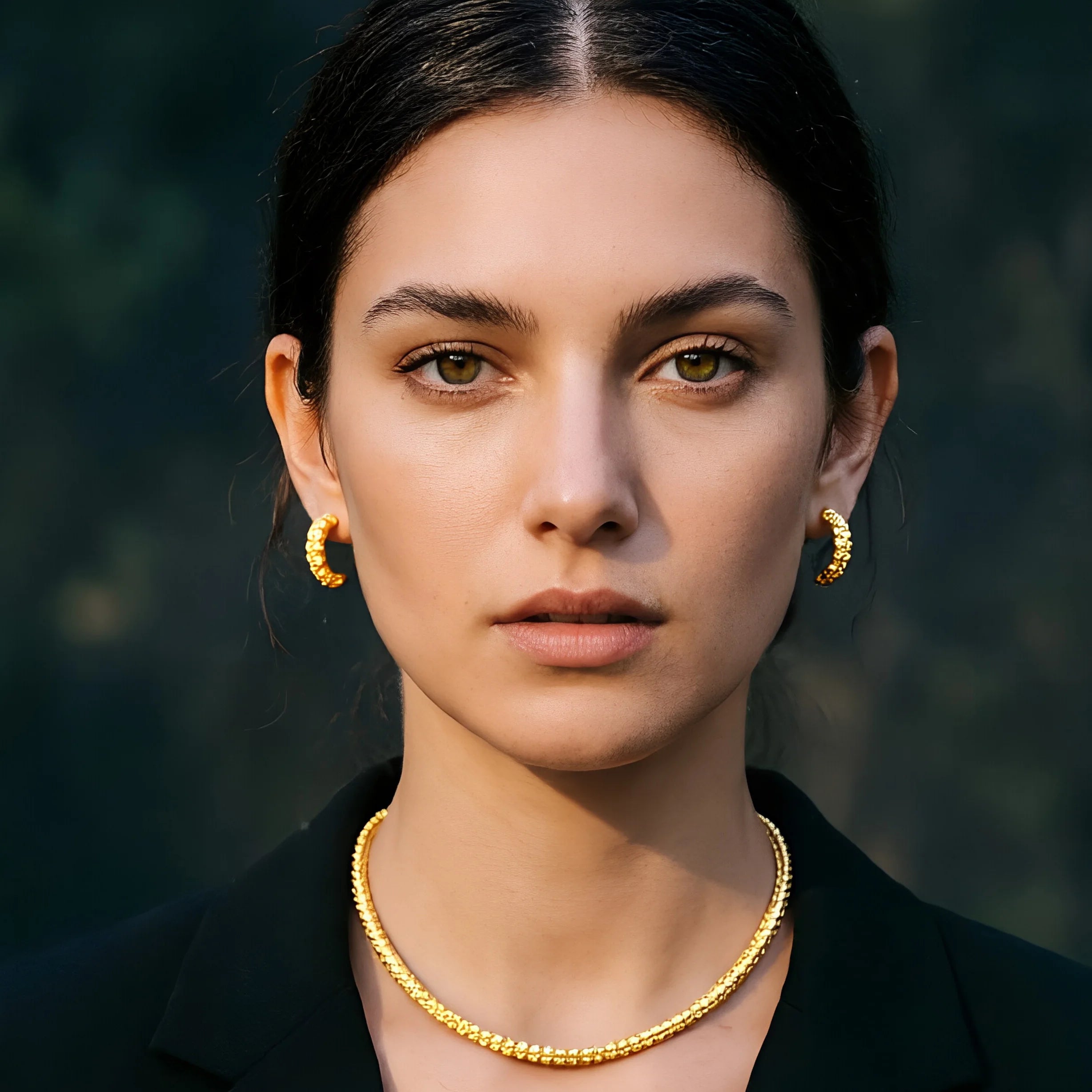 Women's Gold Plated Charm Jewellery Set — Necklace, Bracelet, Ring & Earrings for Party & Wedding