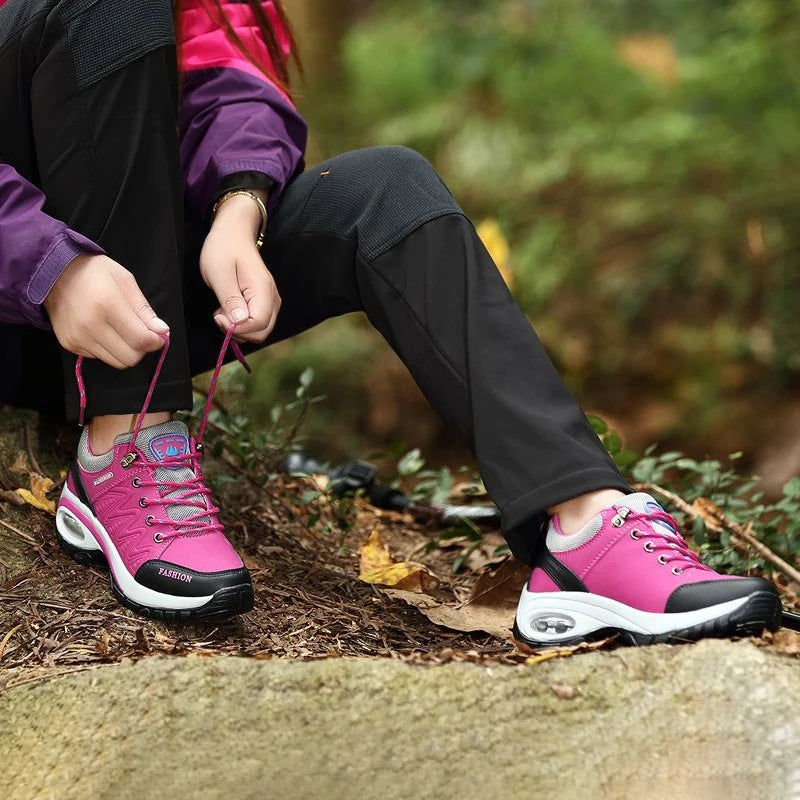 Women's PU-EVA Breathable Platform Lace-Up Walking Sneakers