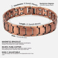 Men's Magnetic Copper Bracelet — Tin Gold Adjustable Sports & Outdoor Jewellery (21 cm)