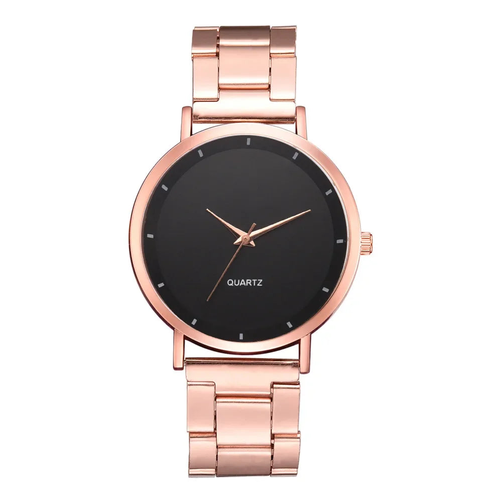 Women's Rose Gold Fashion Quartz Watch — Stainless Steel Business Wristwatch