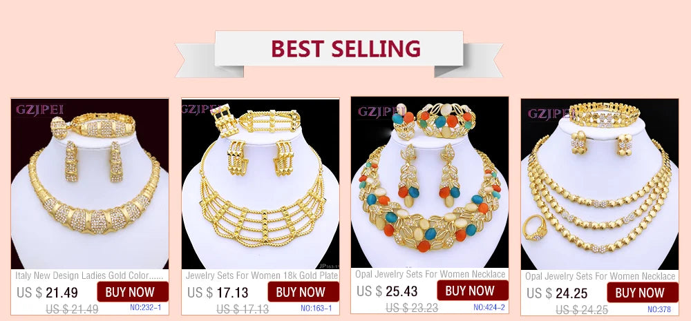 Women's Two-Tone Luxury Jewellery Set — Nigeria Trending Choker, Earrings, Ring & Bracelet