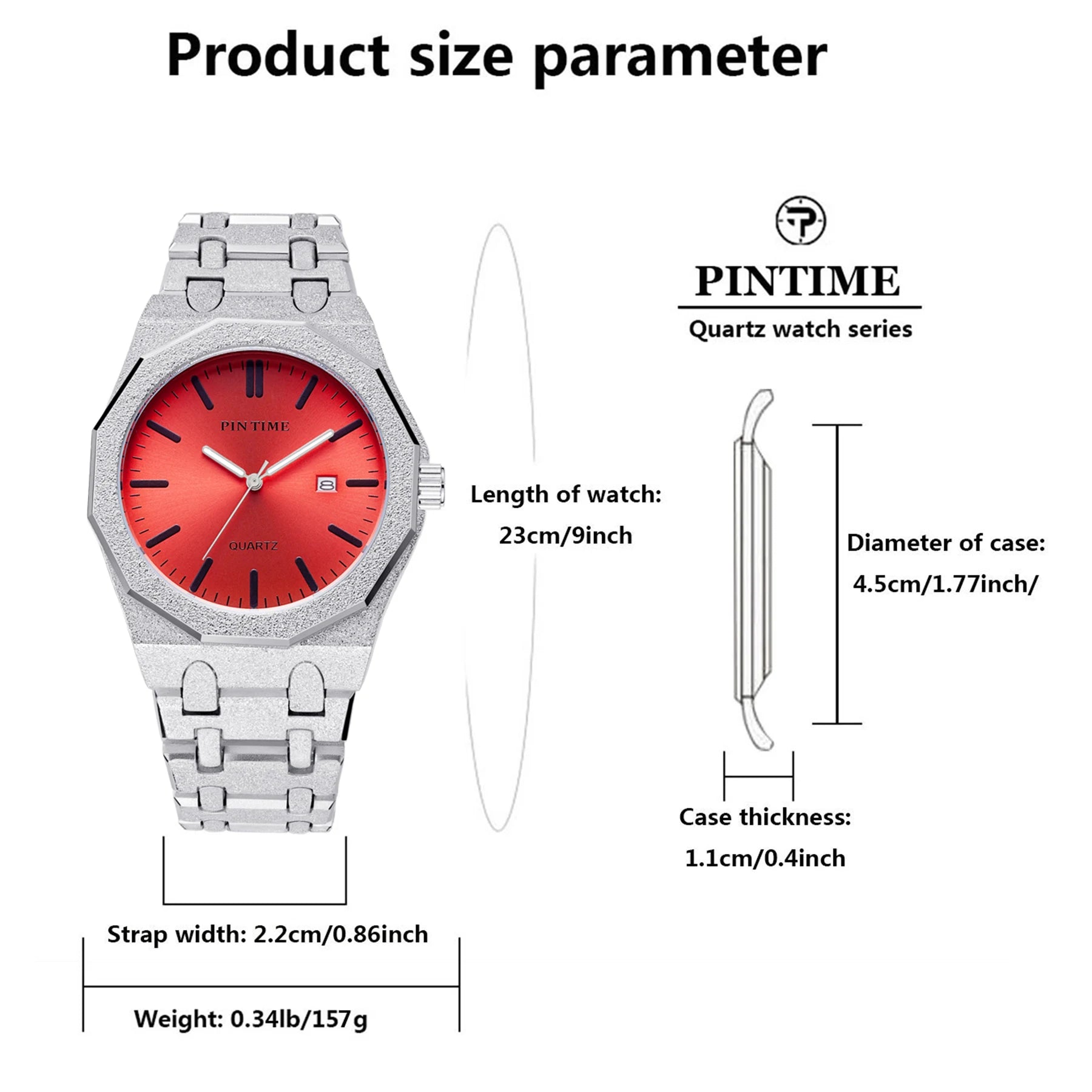 Men's 12-Sided Multicolour Quartz Watch — Auto Date Alloy Bracelet Wristwatch