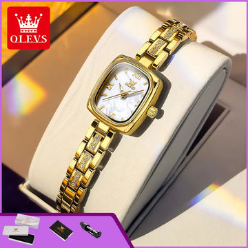 OLEVS Women's Luxury Square Bracelet Luminous Waterproof Quartz Dress Watch