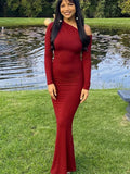 Women's One-Shoulder Backless Knit Slim Club Dress