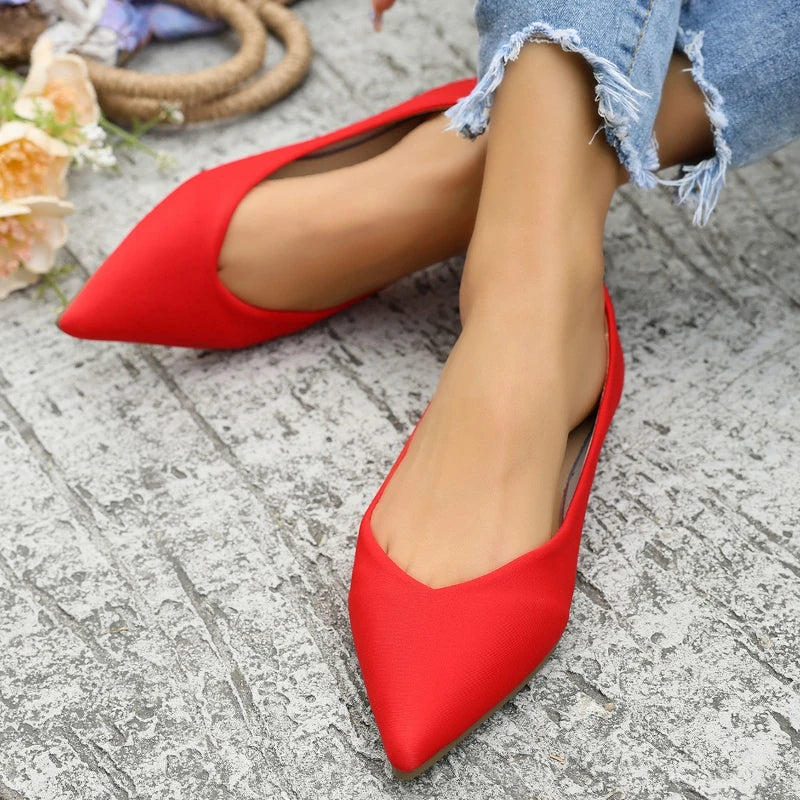 Women's Ballet Flat Slip-On Shoes — Lightweight Comfortable Work Shoes (Plus Size)