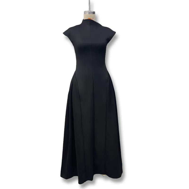 Women's Polyester Sleeveless Solid A-Line Prom & Party Dress