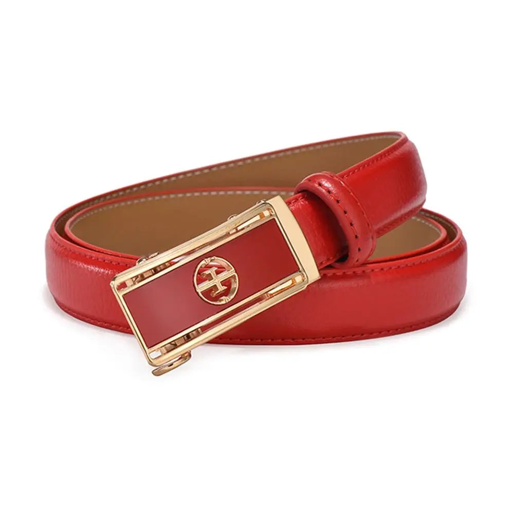 Women's Luxury Genuine Leather Belt — Automatic Buckle Waistband (105 cm)