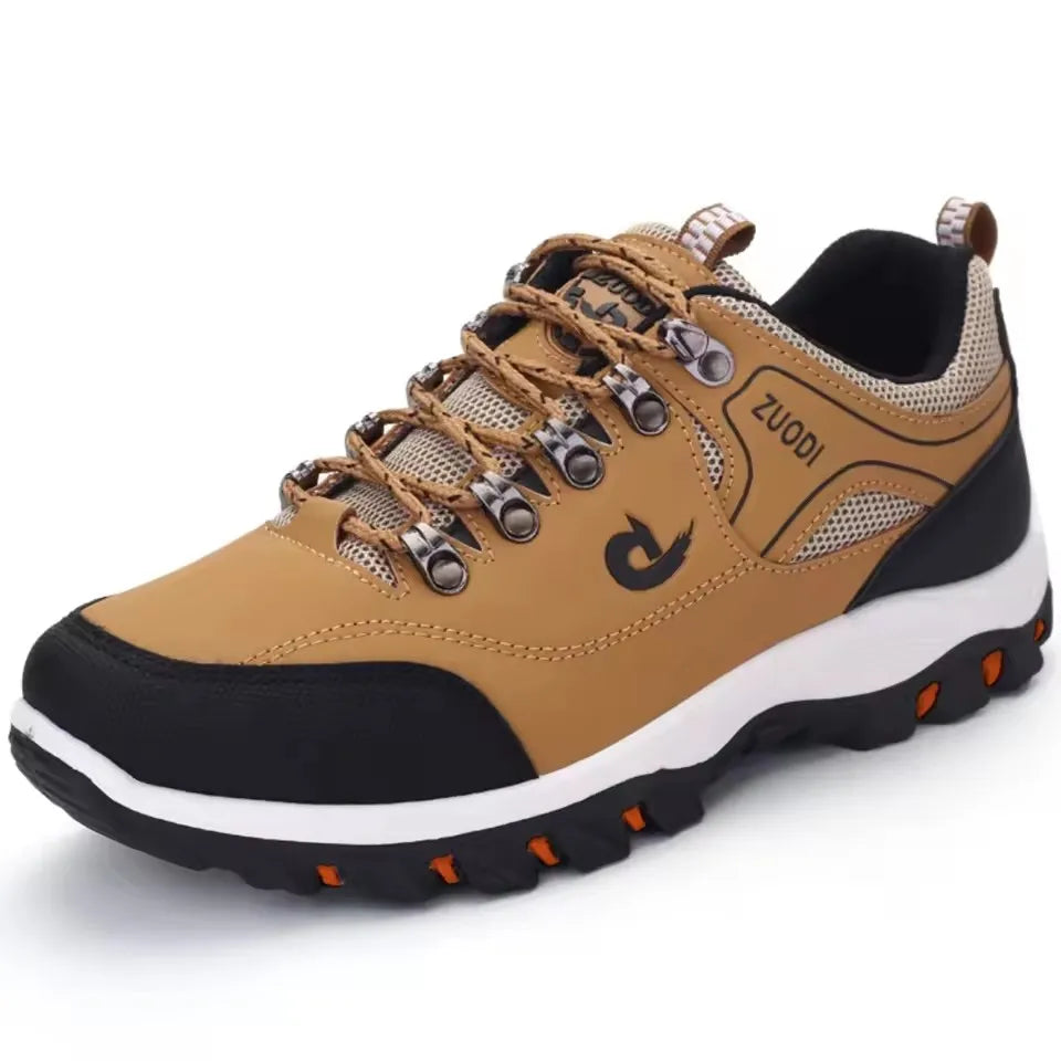Men's Leather Casual Sport Sneakers — Lightweight Walking Shoes