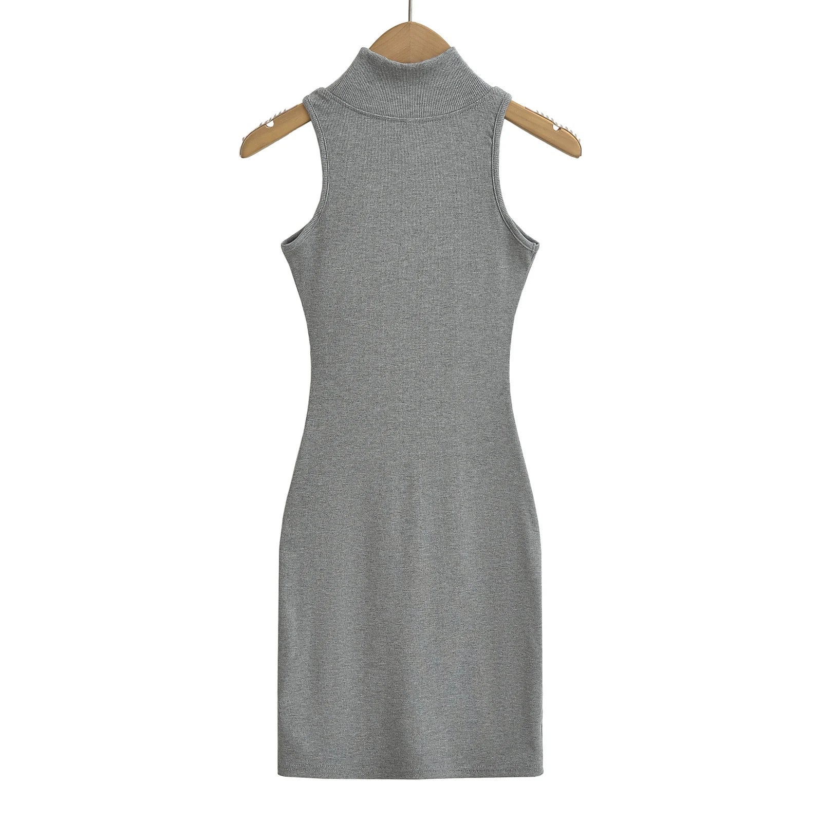 Women's Turtleneck Knit Bodycon Ankle-Length Maxi Dress
