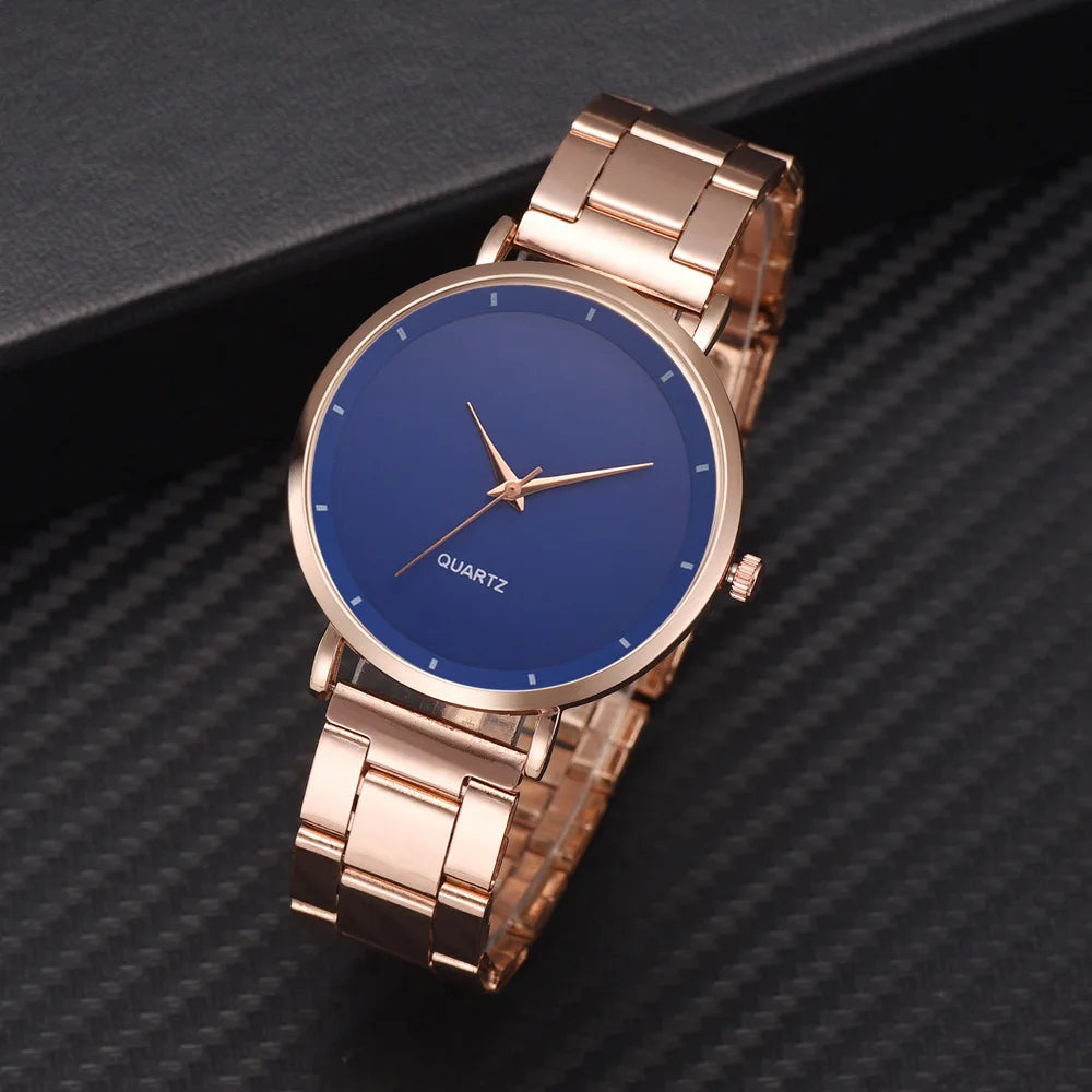 Women's Rose Gold Fashion Quartz Watch — Stainless Steel Business Wristwatch