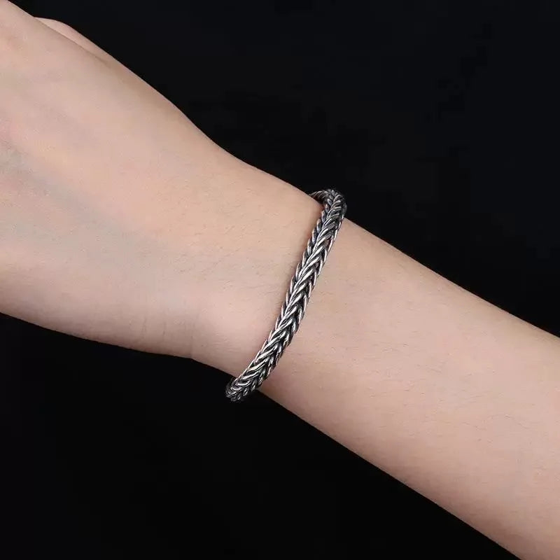 Men's 925 Sterling Silver Charm Bracelet — Vintage Wedding & Engagement Fashion Jewellery