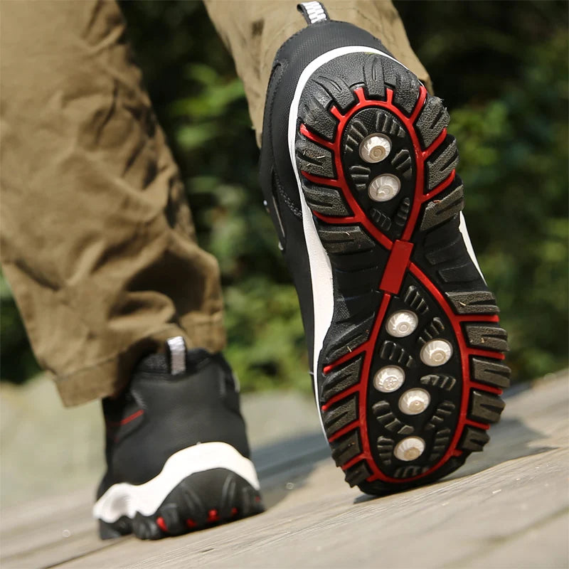 Men's Leather Casual Sport Sneakers — Lightweight Walking Shoes