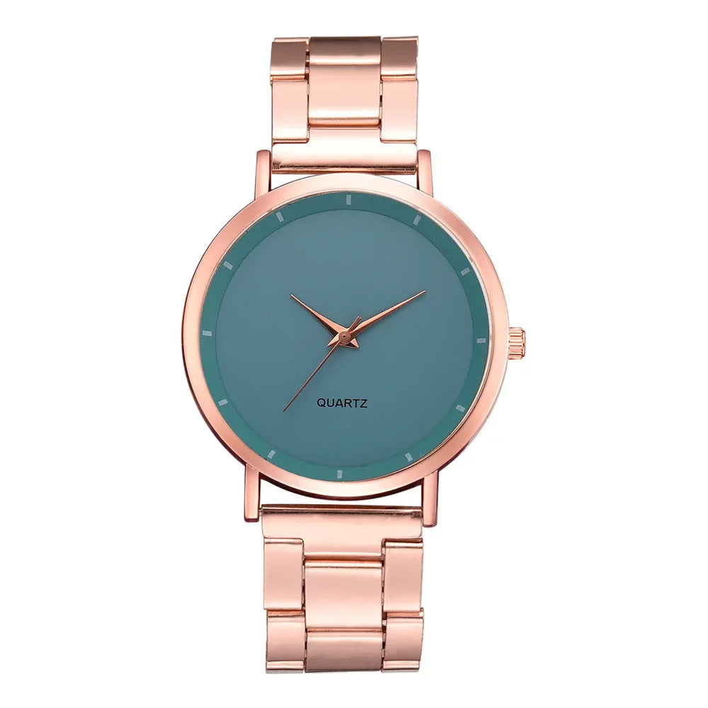 Women's Rose Gold Fashion Quartz Watch — Stainless Steel Business Wristwatch