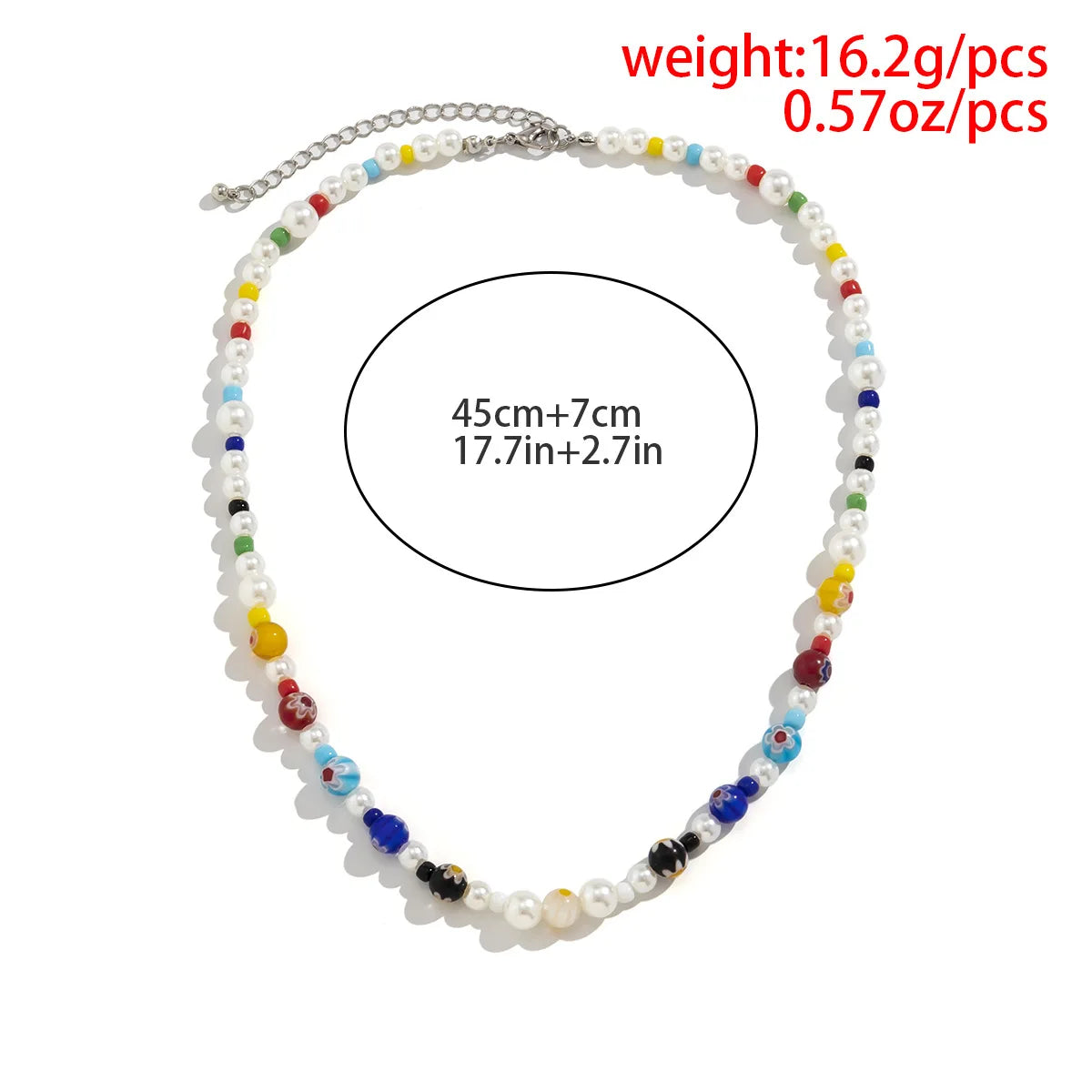 Men's Glass Flower Beaded Choker Necklace — Hip-Hop Gothic Punk Layered Pendant Chain