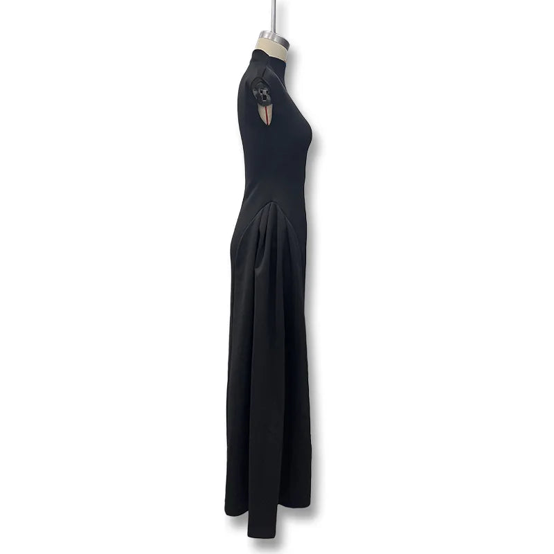 Women's Polyester Sleeveless Solid A-Line Prom & Party Dress
