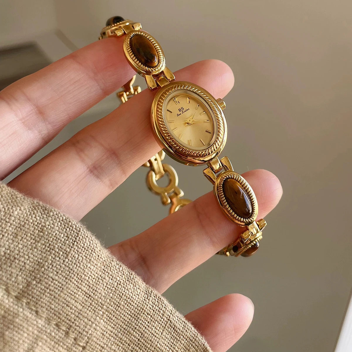 Women's Luxury Jade Green Jewelry Bracelet Quartz Dress Wristwatch