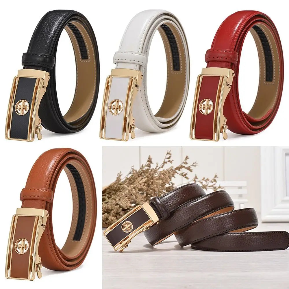 Women's Luxury Genuine Leather Belt — Automatic Buckle Waistband (105 cm)