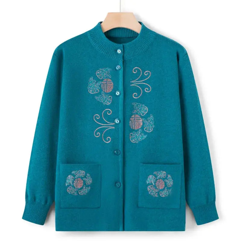 TrenLux Wear Women's Vintage Printed Knit Cardigan Coat — Wool Blend Outerwear, Sizes M–3XL TrenLux Wear