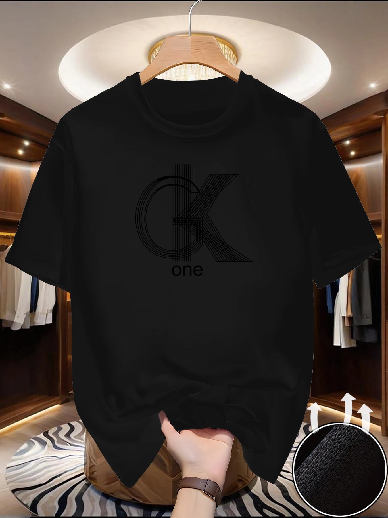 Men's Graphic Crew Neck T-Shirt — Breathable Summer Knit Tee (S–XXL)