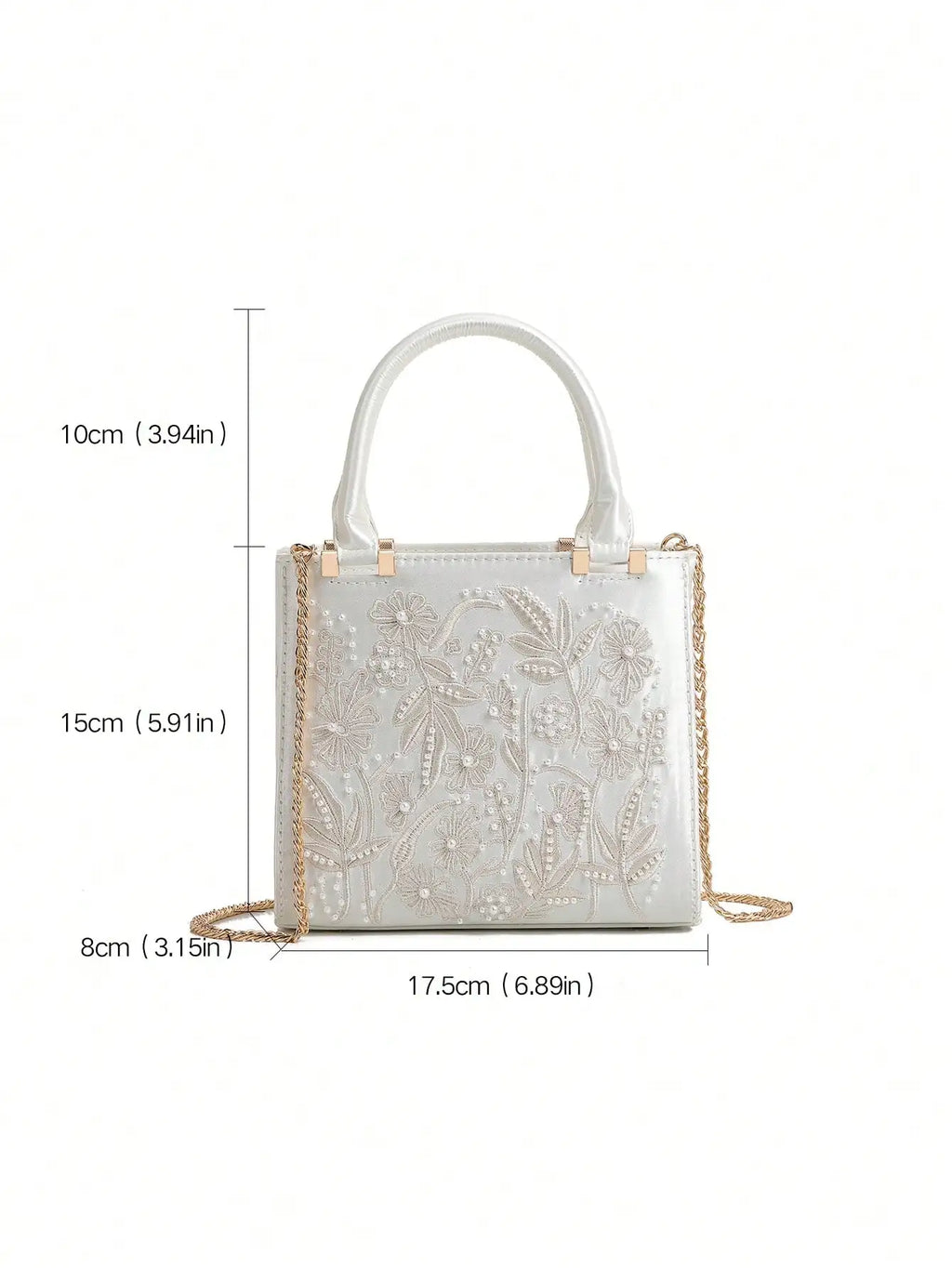 Women's Retro Floral Embroidery Square Bag — Chinese Folk Art Pearl Accent Crossbody