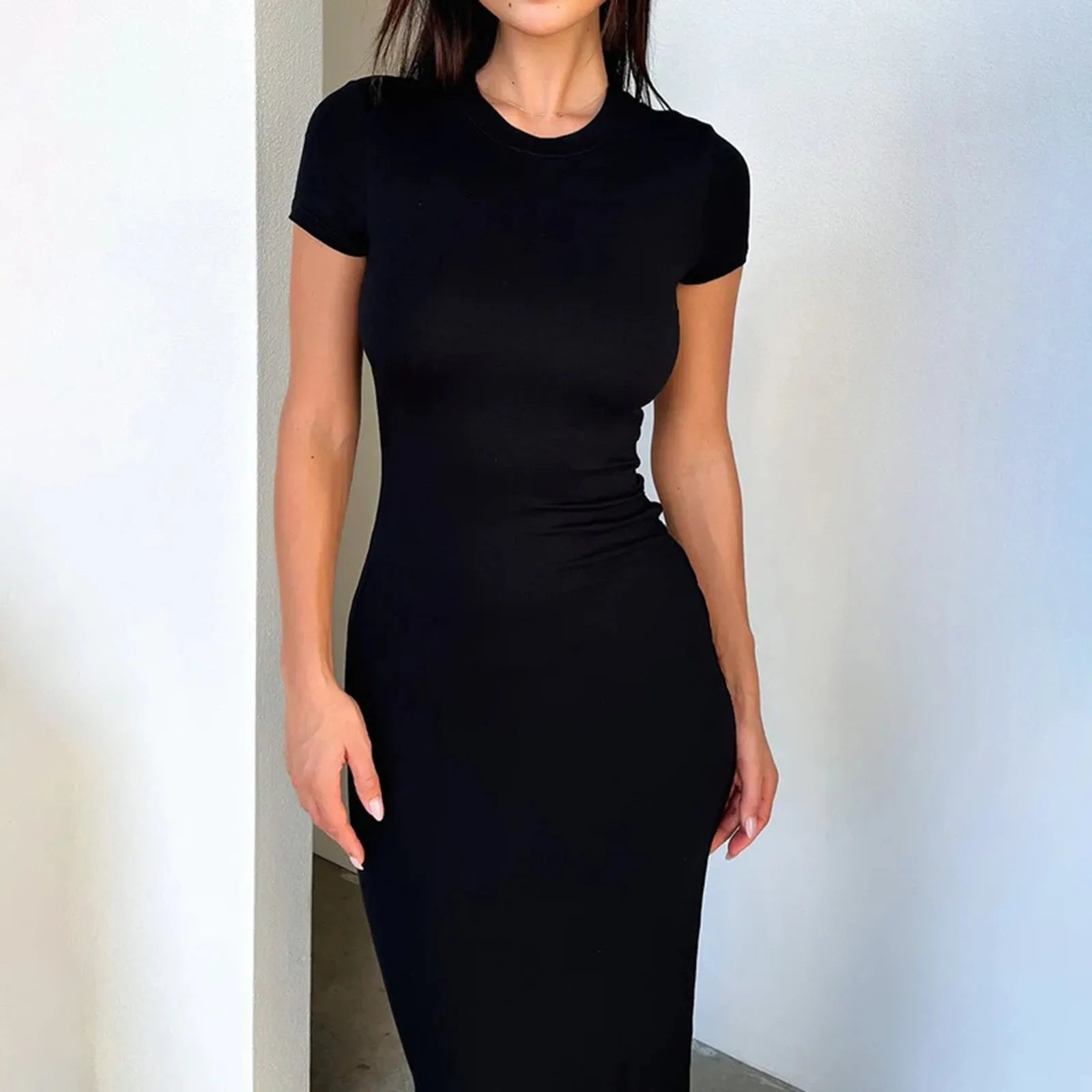 Women's Sexy Bodycon Long Sleeve Floor-Length Evening Dress