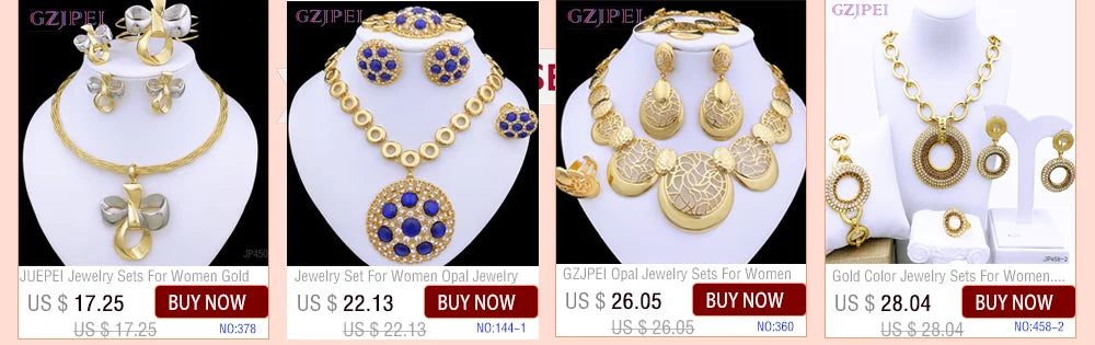 Women's Two-Tone Luxury Jewellery Set — Nigeria Trending Choker, Earrings, Ring & Bracelet