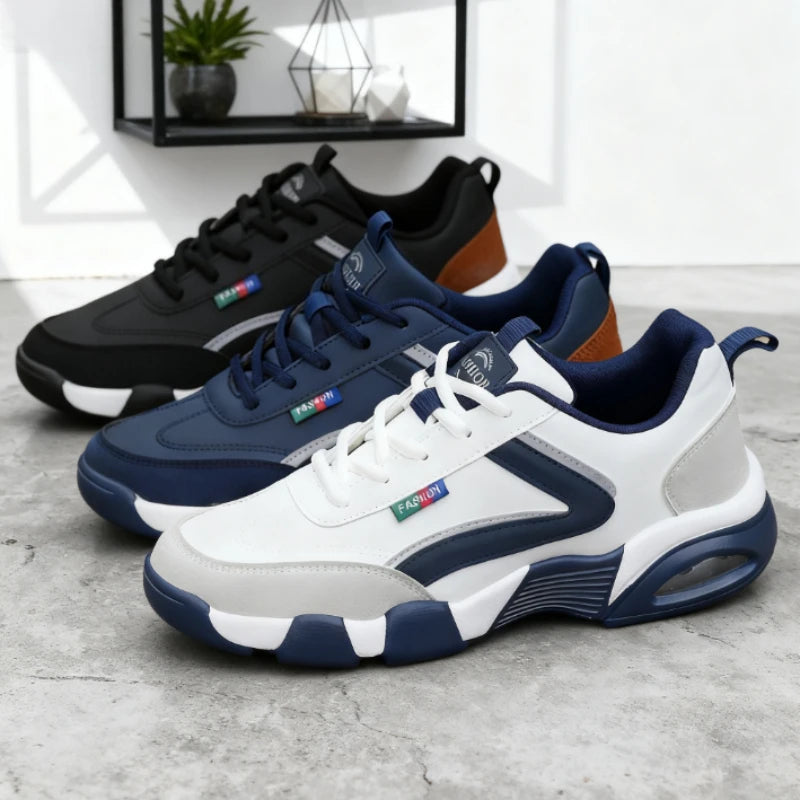 Men's Anti-Slip Rebound Walking Sneakers — Breathable Lace-Up Shoes