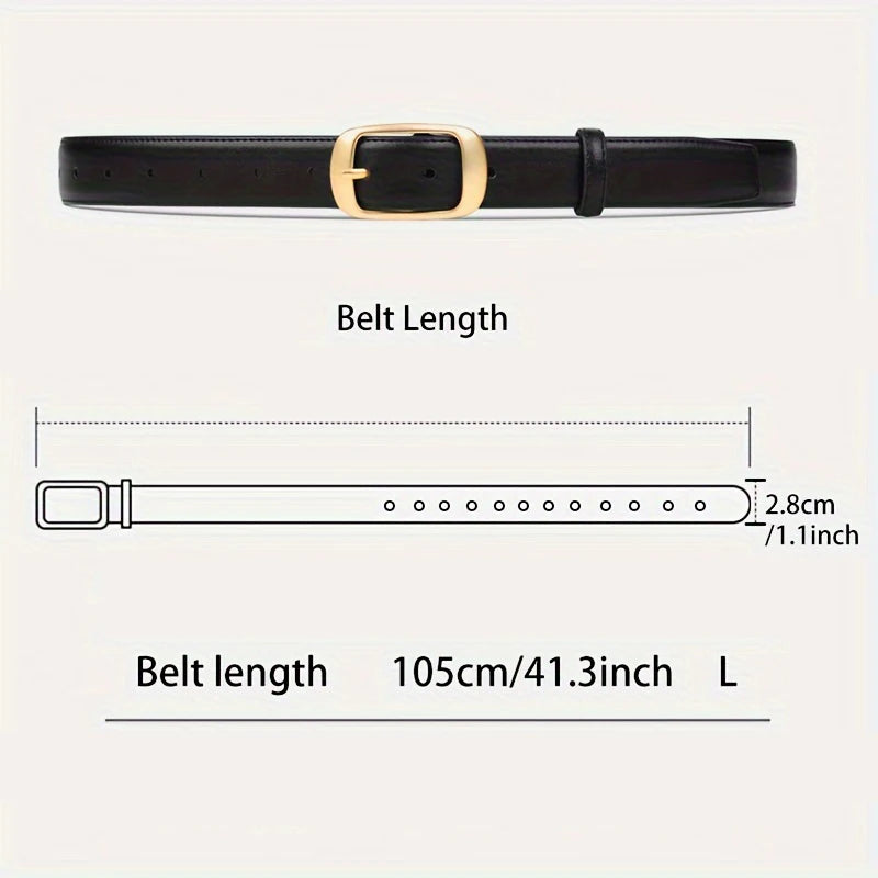 Women's PU Leather Belt — Alloy Metal Pin Buckle Fashion Strap for Jeans