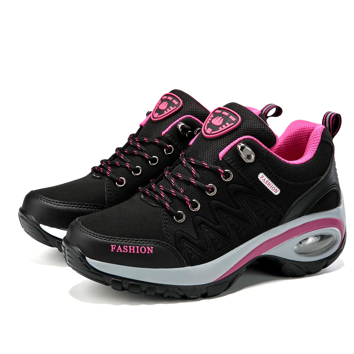 Women's PU-EVA Breathable Platform Lace-Up Walking Sneakers