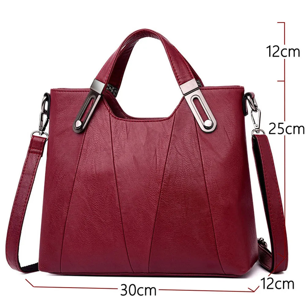 Women's Luxury PU Leather Crossbody Bag — Multi-Pocket Shoulder & Tote Handbag