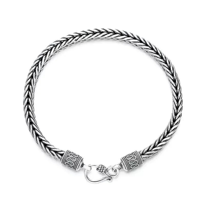Men's 925 Sterling Silver Charm Bracelet — Vintage Wedding & Engagement Fashion Jewellery
