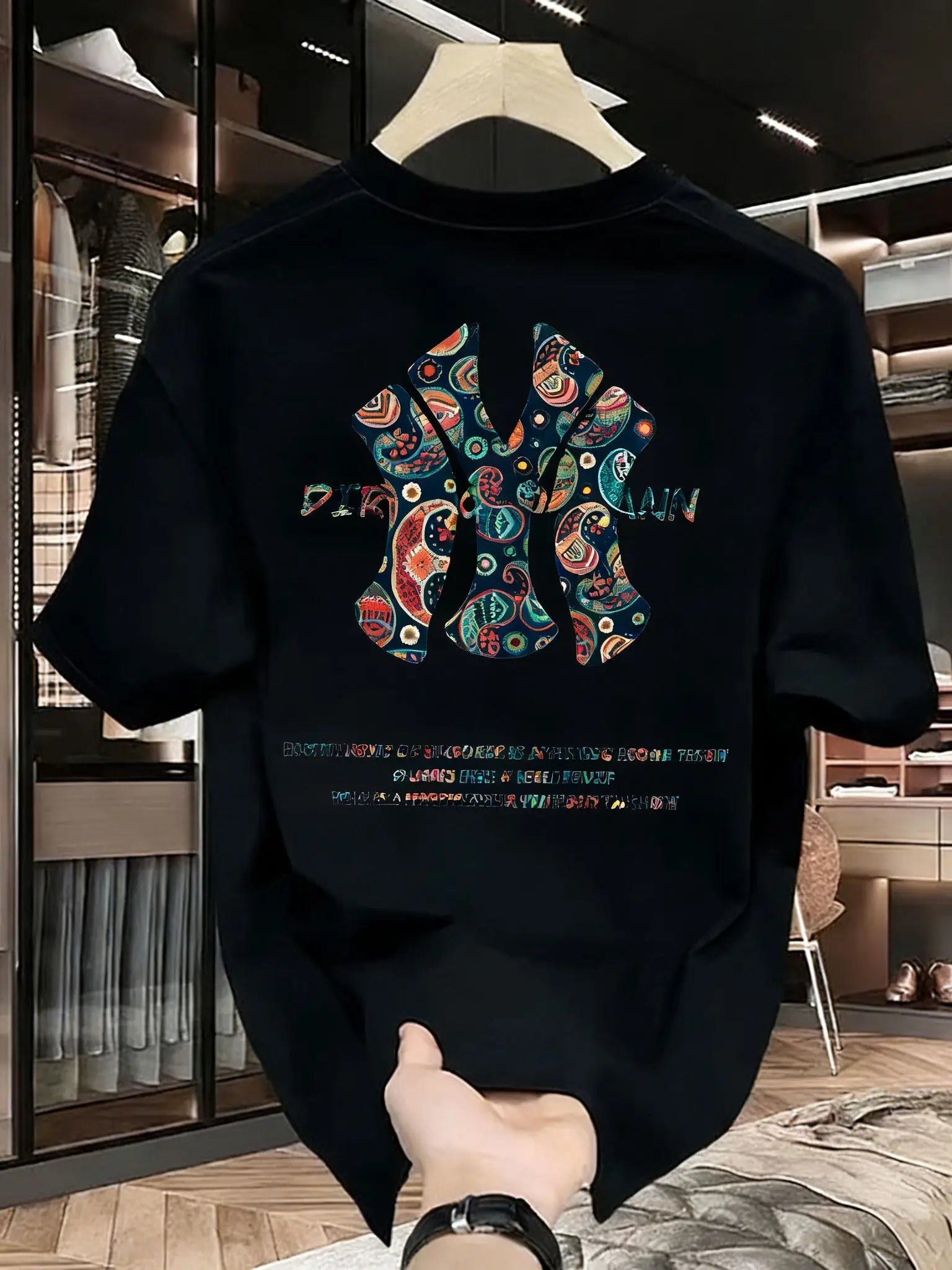 Men's Loose-Fit Printed Cotton T-Shirt — Breathable Summer Tee