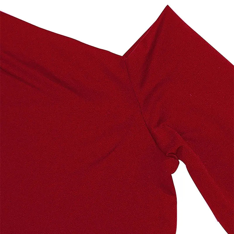 Women's Polyester-Elastane Knit One-Shoulder Backless Slim Club Dress