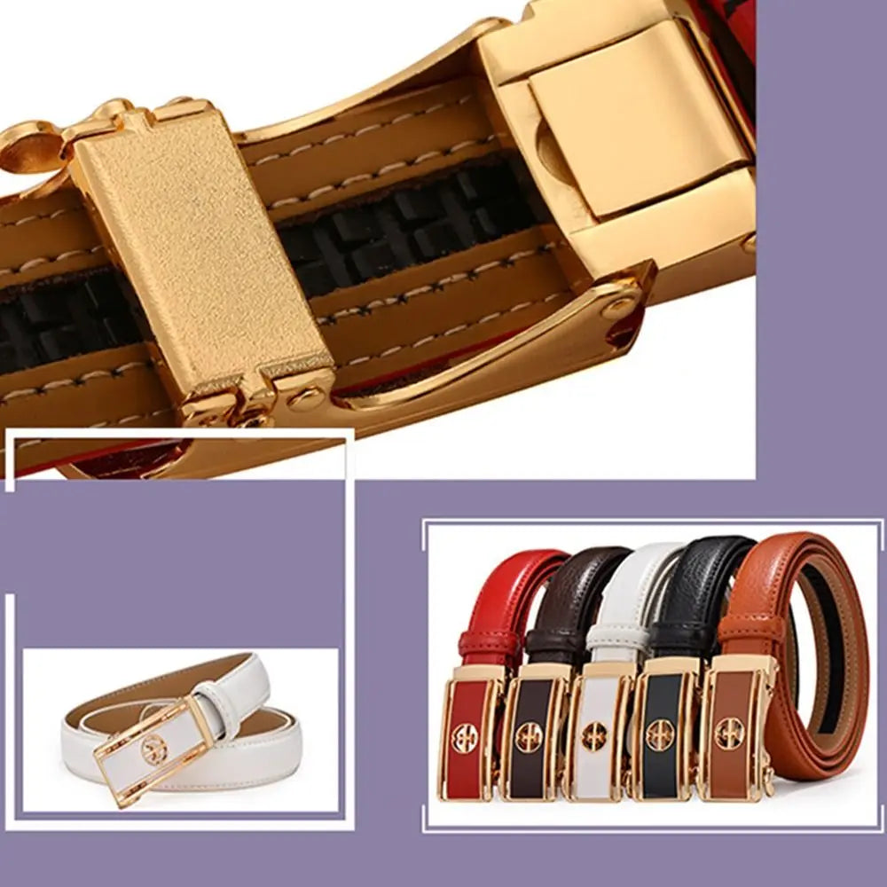 Women's Luxury Genuine Leather Belt — Automatic Buckle Waistband (105 cm)