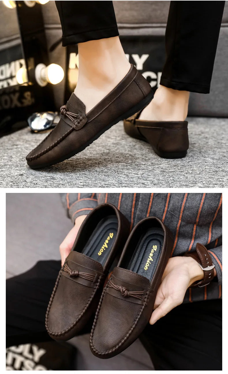 Men's Slip-On Moccasin Driving Shoes — Comfortable Casual Loafers