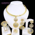 Women's Two-Tone Luxury Jewellery Set — Nigeria Trending Choker, Earrings, Ring & Bracelet