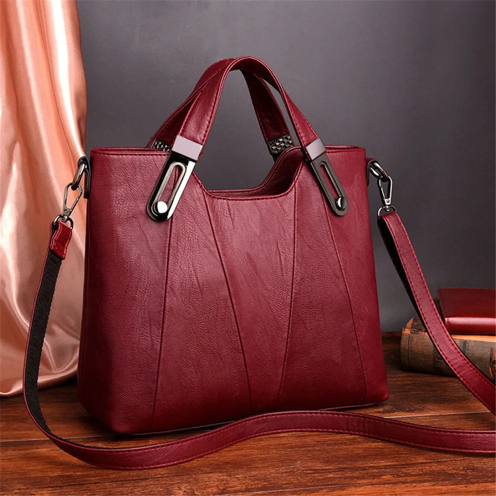 Women's Luxury PU Leather Crossbody Bag — Multi-Pocket Shoulder & Tote Handbag