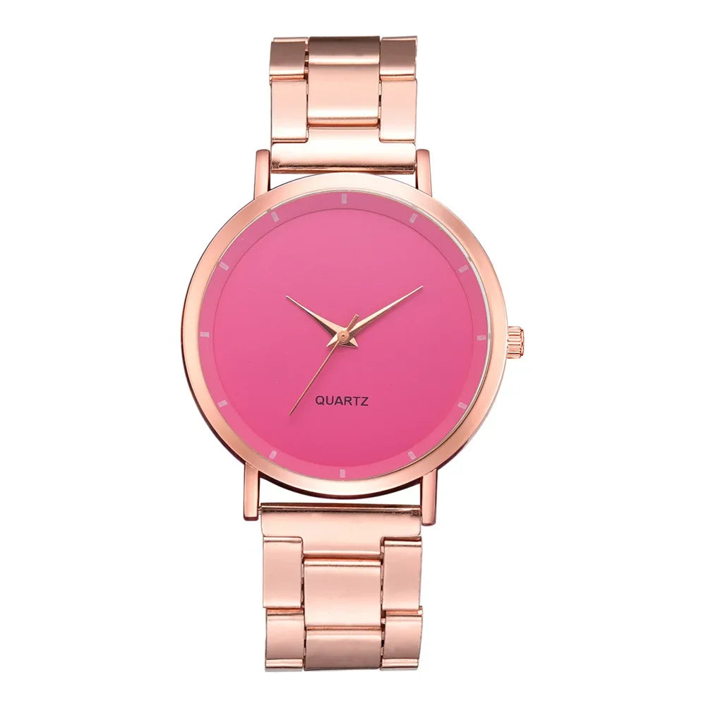 Women's Rose Gold Fashion Quartz Watch — Stainless Steel Business Wristwatch