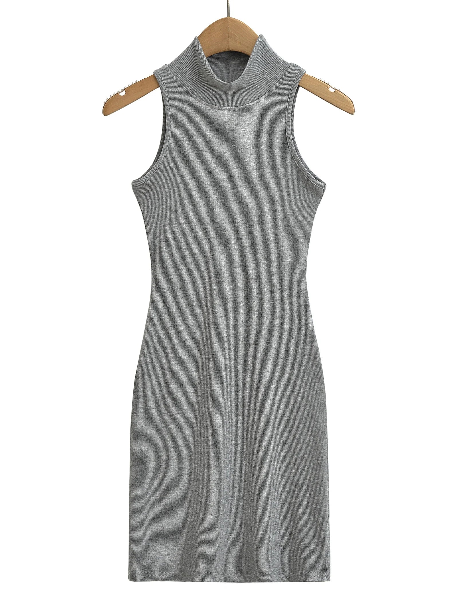Women's Turtleneck Knit Bodycon Ankle-Length Maxi Dress