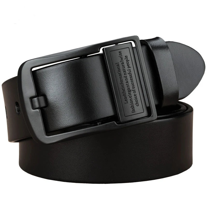 Men's Light Luxury PU Leather Belt — Pin Buckle Casual Versatile Jeans Waistband