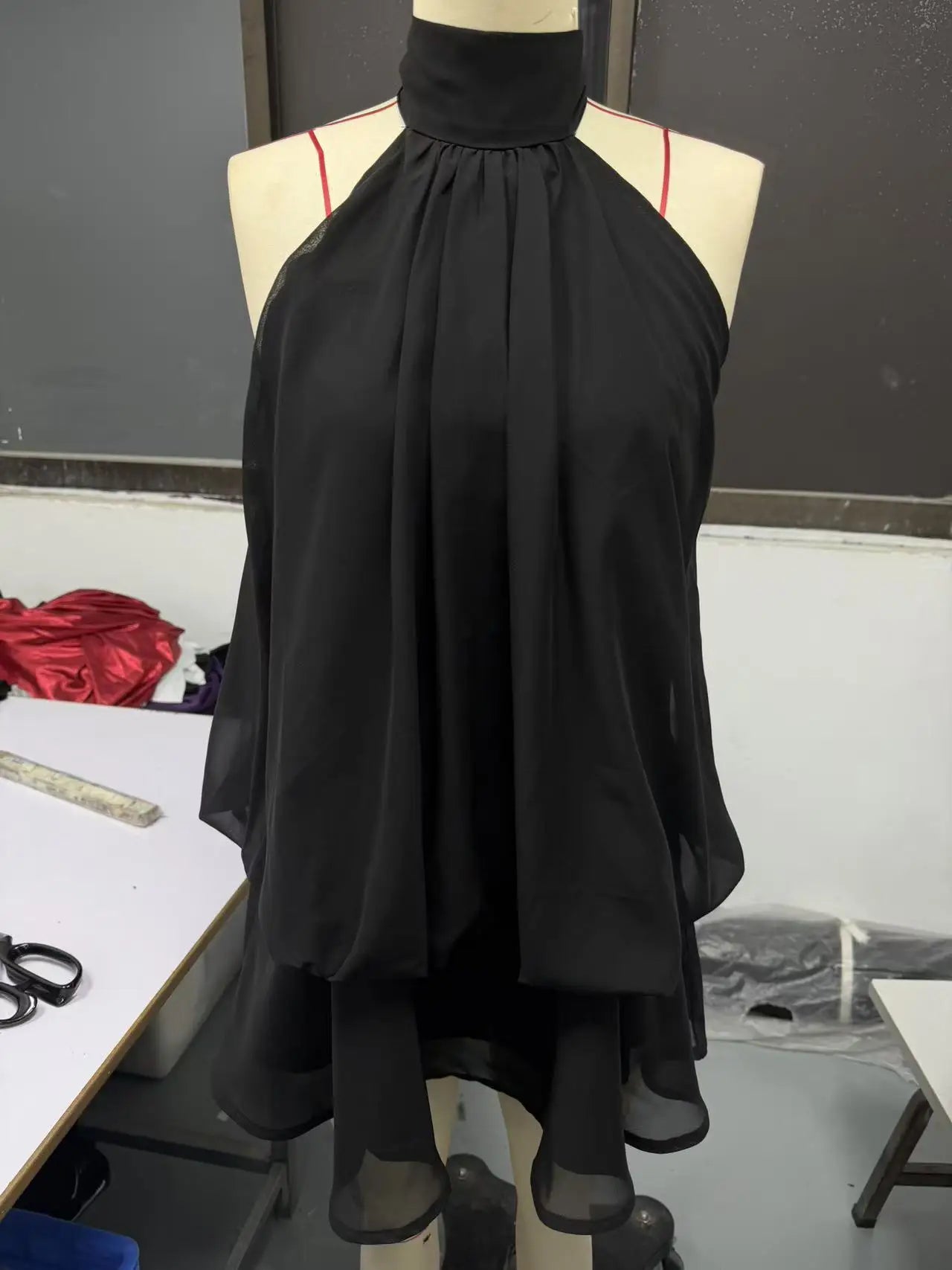 Women's Polyester Backless Slim-Fit A-Line Beach Dress