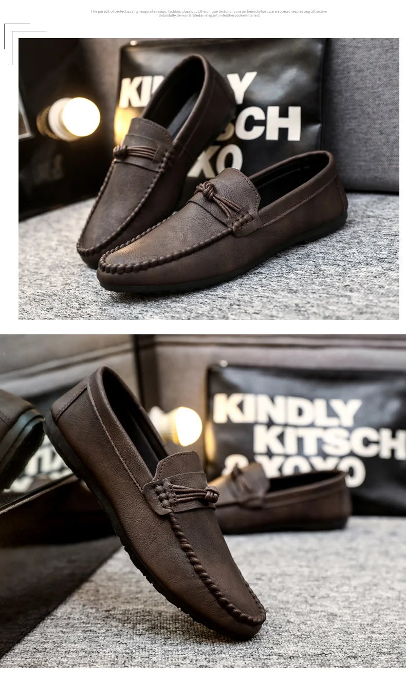 Men's Slip-On Moccasin Driving Shoes — Comfortable Casual Loafers