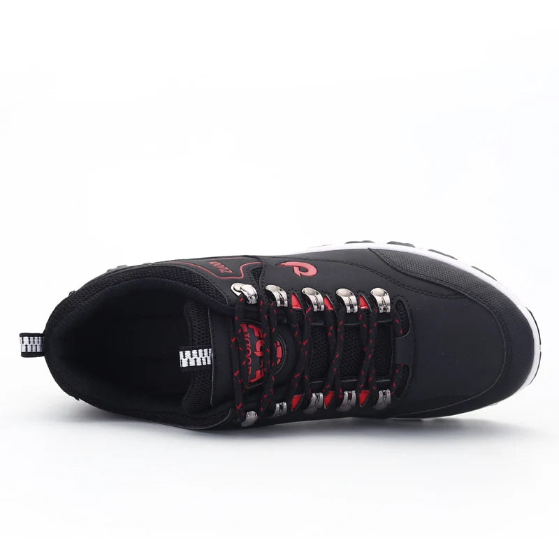 Men's Leather Casual Sport Sneakers — Lightweight Walking Shoes