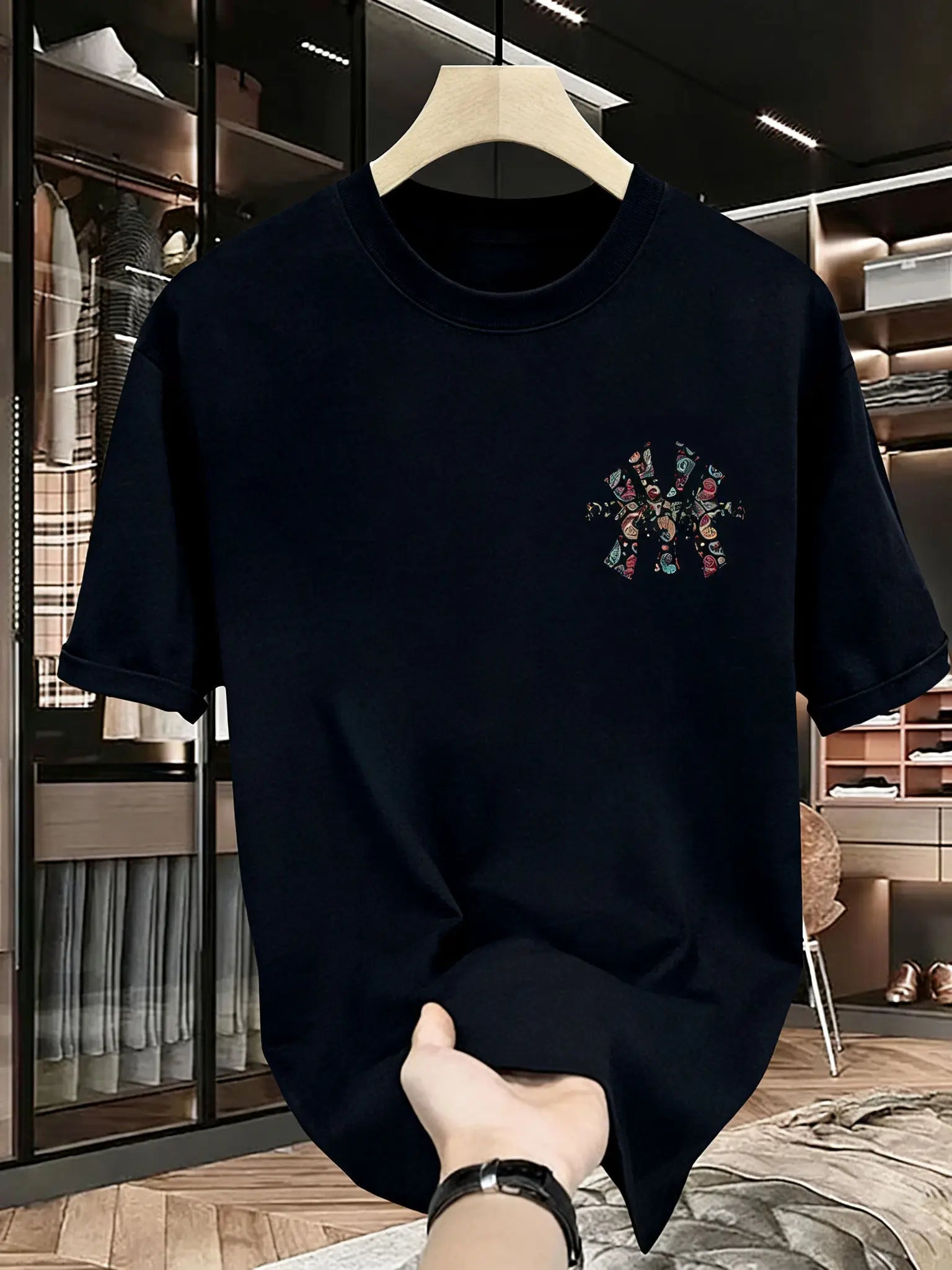 Men's Loose-Fit Printed Cotton T-Shirt — Breathable Summer Tee
