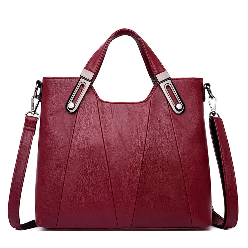 Women's Luxury PU Leather Crossbody Bag — Multi-Pocket Shoulder & Tote Handbag